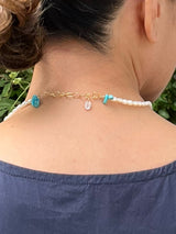 Blue Flow Pearl & Turquoise Necklace