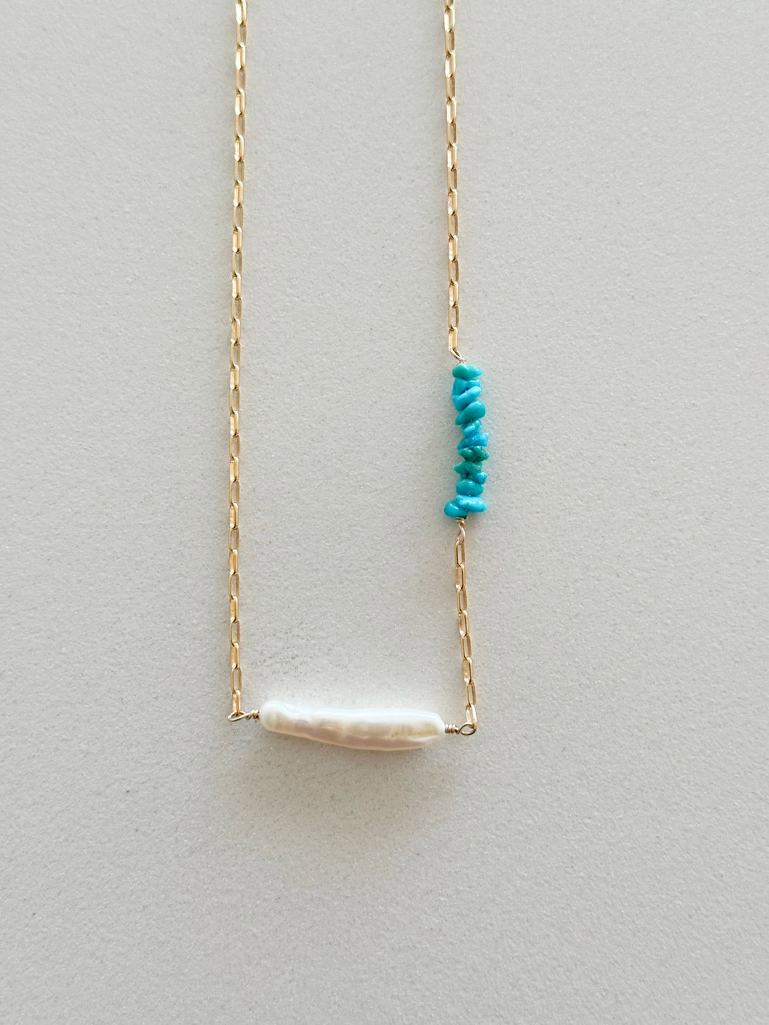 【受注販売】パール × ターコイズネックレス "Inner Peace Necklace"