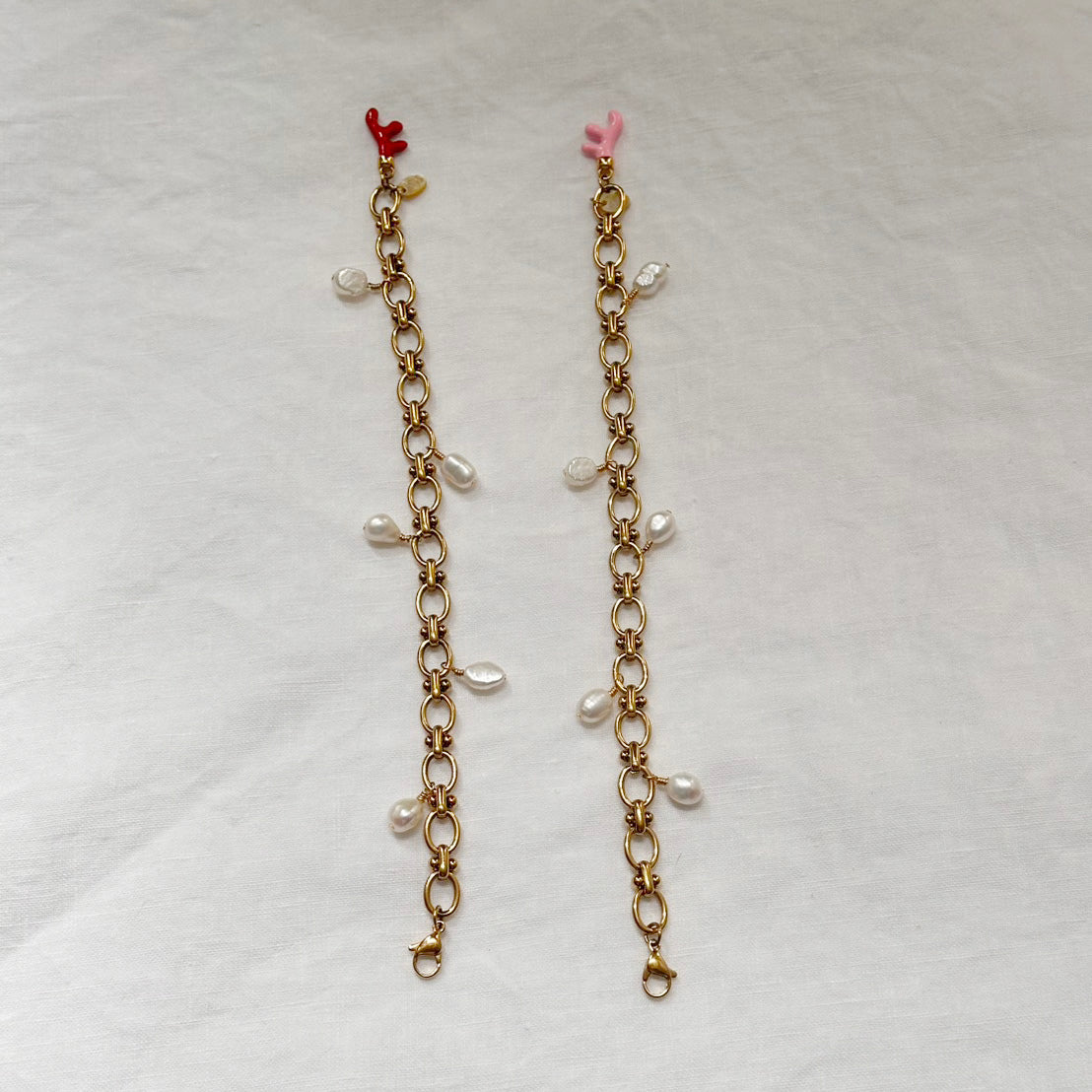 Flow by the Sea – Pearl & Coral Bracelet
