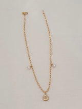 SEA GLOW COLLECTION  Pearl Necklace /  Asymmetry Earrings